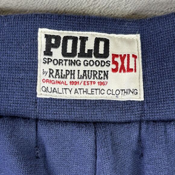 Polo Ralph Lauren Shorts Mens 5XLT Navy Fleece Sweatshorts Drawstring 1967 - Picture 6 of 15